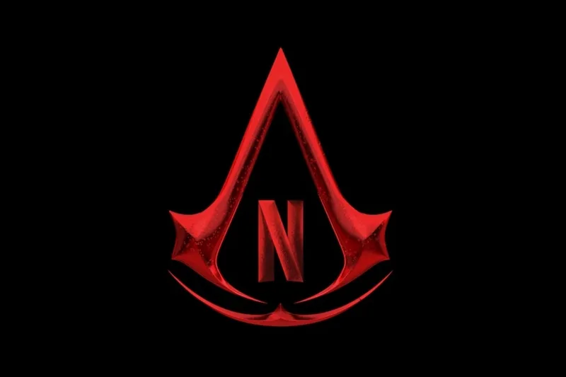 Logo rouge sur fond noir avec lettre N au centre