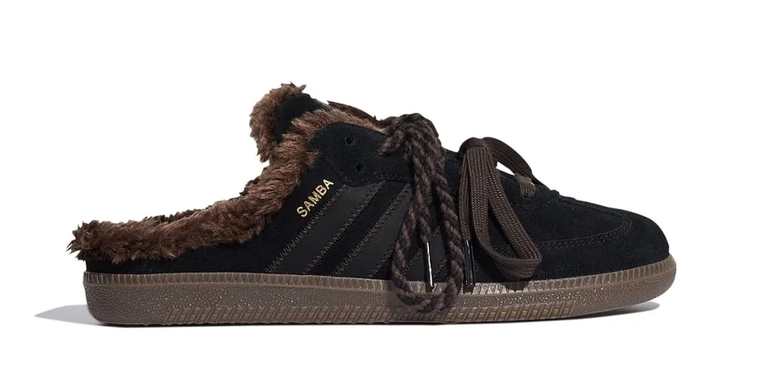Chaussure brune en suède avec doublure en fourrure et lacets épais.