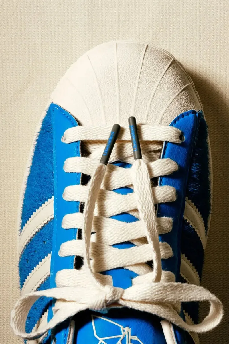 Collaboration Liberaiders x adidas Originals Superstar bleue en poil de poney : sortie SOULGOODS