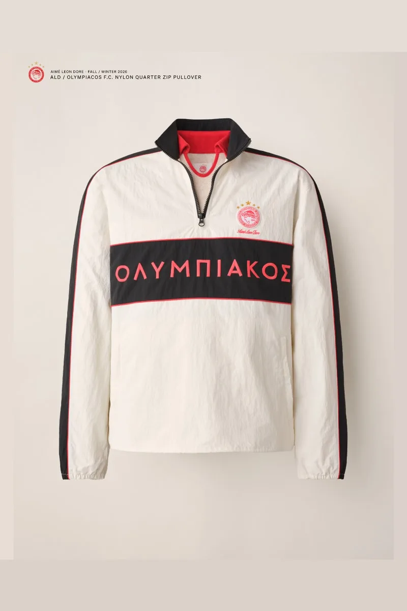 Aimé Leon Dore et l’Olympiacos F.C. se retrouvent pour une deuxième collection collaborative