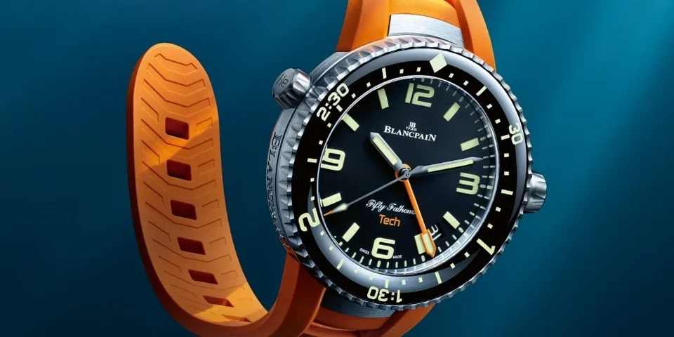 Montre de plongée Blancpain Fifty Fathoms Tech avec bracelet orange