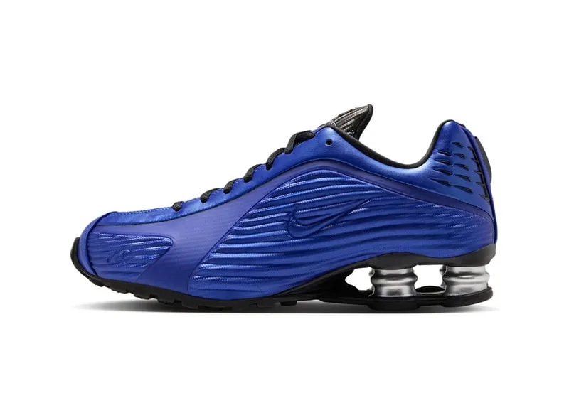 Corteiz x Nike Shox R419 « Game Royal » : coloris Game Royal, University Red et noir, réf. IQ9951-400