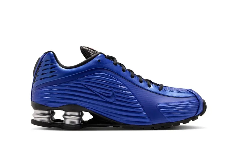 Corteiz x Nike Shox R419 « Game Royal » : coloris Game Royal, University Red et noir, réf. IQ9951-400