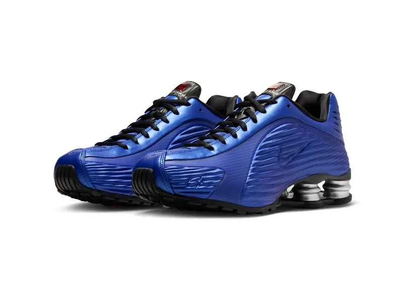 Corteiz x Nike Shox R419 « Game Royal » : coloris Game Royal, University Red et noir, réf. IQ9951-400