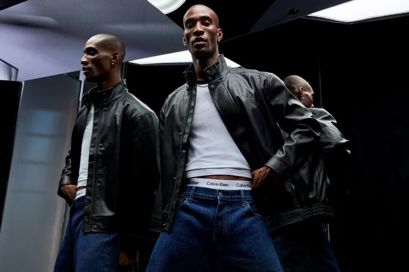 Campagne Calvin Klein automne 2026 pour Zalando : bombers en cuir, blazer et pantalon barrel