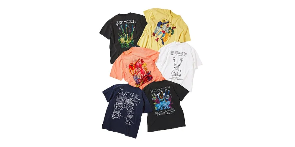 Collection de t-shirts colorés avec des illustrations variées.