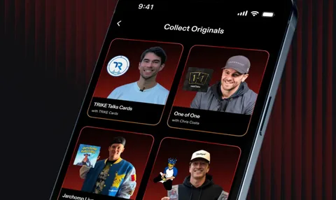 Interface d'application avec vignettes de vidéos et portraits.
