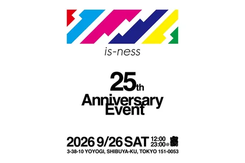 Affiche de l'événement du 25e anniversaire d'is-ness à Tokyo, le 26 septembre 2026.
