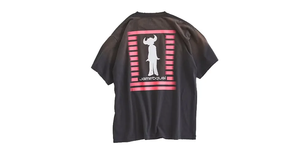 T-shirt noir avec motif silhouette et bandes rouges