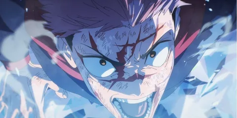Personnage animé criant avec de l'énergie autour.
