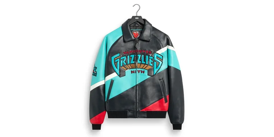 Blouson noir et turquoise des Grizzlies avec manches color-block