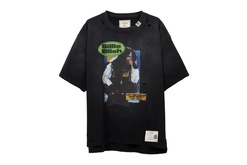 T-shirt noir avec image et texte Billlie Eilish.