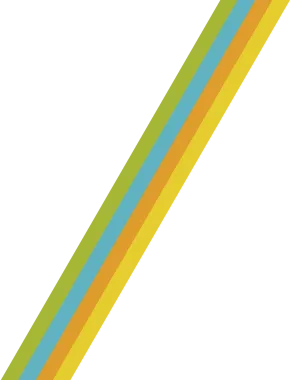 Motif avec bandes diagonales vertes, jaunes, bleues et orange.