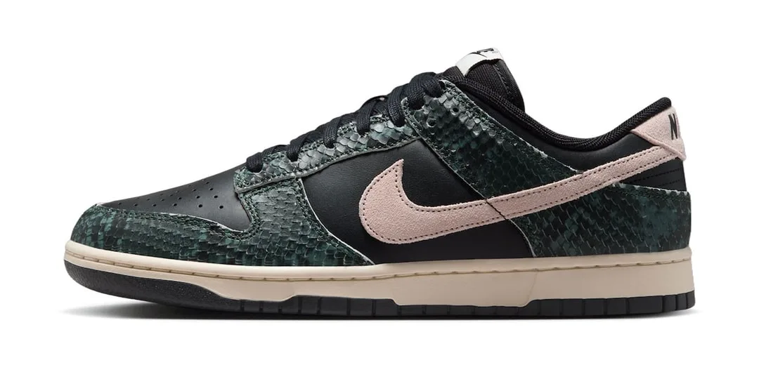 Chaussure basse Nike avec motif serpent et logo Swoosh rose