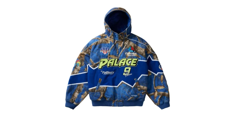 Veste bleue Palace avec motifs camouflage et logo.