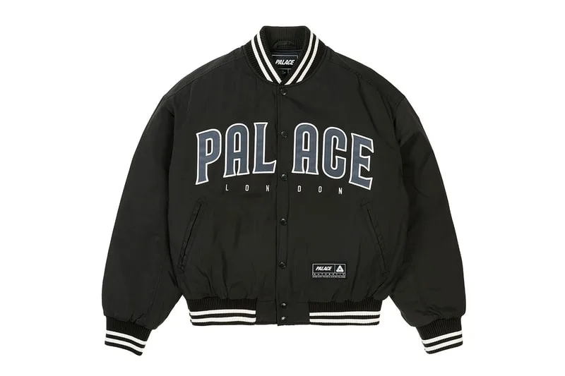 Veste noire Palace avec logo et bandes blanches