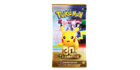 Pack de cartes Pokémon 30e anniversaire avec Pikachu et Mewtwo.