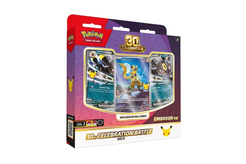 Boîte Pokémon avec cartes Umbreon et Rayquaza pour 30e anniversaire