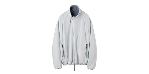 Veste grise avec fermeture éclair et poches, col haut