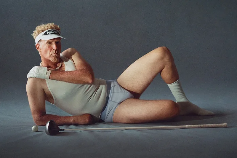 Homme en tenue sportive, posant avec club de golf et balle.