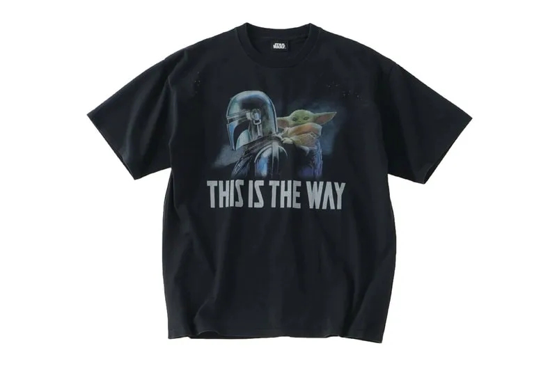 T-shirt noir avec personnages de Star Wars et le texte 'THIS IS THE WAY'.