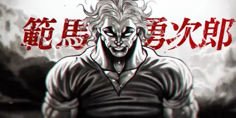 Illustration en noir et blanc d'un personnage musclé avec des cheveux sauvages.