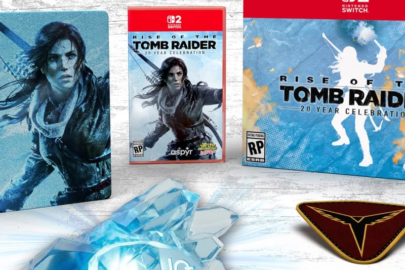 Couverture du jeu vidéo 'Rise of the Tomb Raider' pour Nintendo Switch.