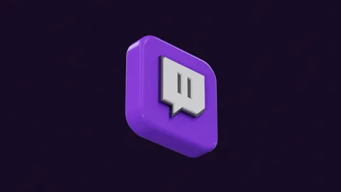 Logo 3D utilisaturcs de Twitch sur fond violet