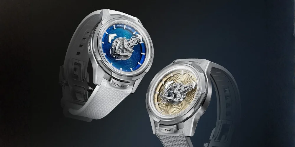 Deux montres de luxe modernes avec des cadrans complexes.