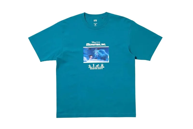 T-shirt bleu avec un design de Monstres & Cie imprimé.