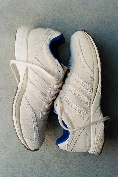 Campagne chaussures adidas Originals x Wales Bonner automne-hiver 2026 : Karintha, Gazelle Snake et Adizero Adios en daim